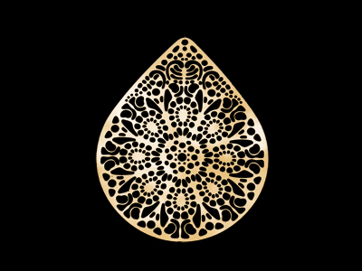 filigranes Metallornament für Ohrringe