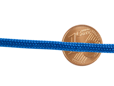 Paracordband 4mm Jeansblau mit Größenvergleich