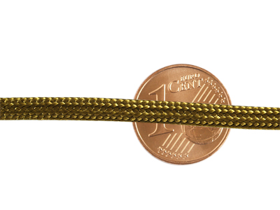 Paracordband 4mm Kaki mit Größenvergleich
