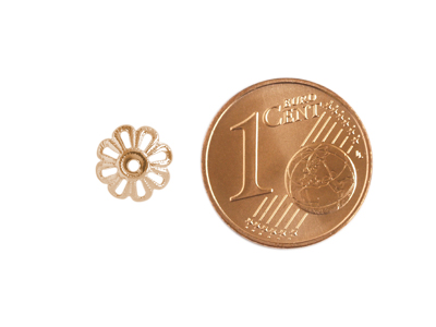 Rosegold Perlenkappen 7mm mit Größenvergleich