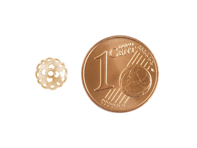 Rosegold Perlenkappen 7mm mit Größenvergleich