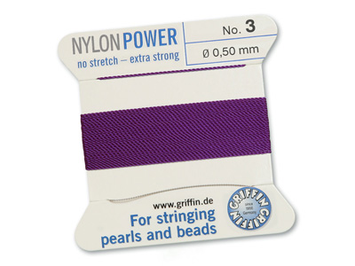 Perlseide, Knüpfseide aus Nylon Amethyst