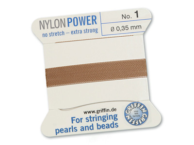 Perlseide, Knpfseide aus Nylon Beige