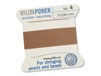 Perlseide, Knpfseide aus Nylon Beige