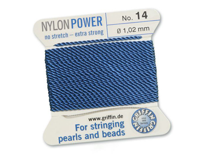 Perlseide, Knüpfseide aus Nylon Blau