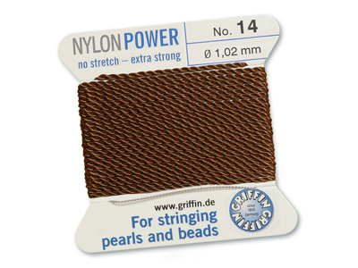 Perlseide, Knüpfseide aus Nylon Braun