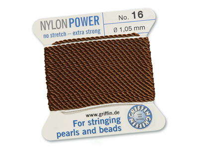 Perlseide, Knüpfseide aus Nylon Braun