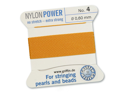 Perlseide, Knüpfseide aus Nylon Dunkelgelb