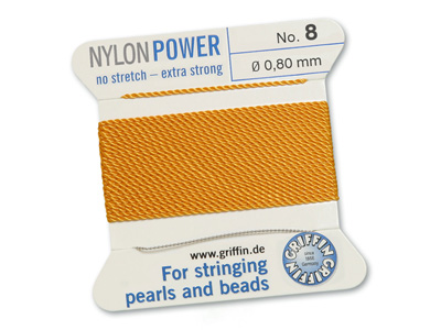 Perlseide, Knüpfseide aus Nylon Dunkelgelb