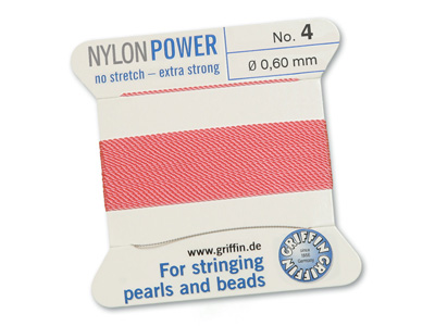 Perlseide, Knüpfseide aus Nylon Dunkelrosa