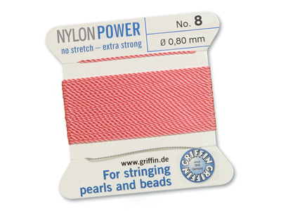 Perlseide, Knüpfseide aus Nylon Dunkelrosa