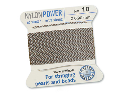 Perlseide, Knüpfseide aus Nylon Grau