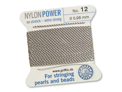 Perlseide, Knüpfseide aus Nylon Grau