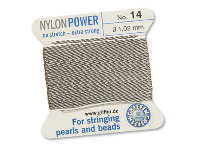 Perlseide, Knüpfseide aus Nylon Grau