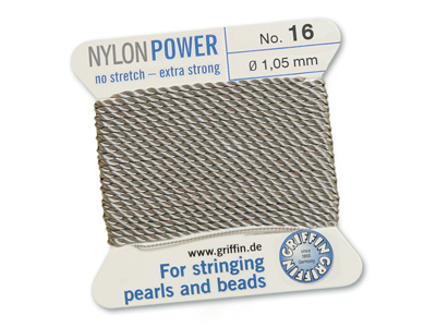 Perlseide, Knüpfseide aus Nylon Grau