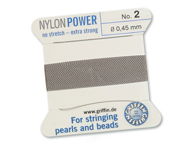 Perlseide, Knüpfseide aus Nylon Grau
