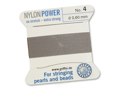 Perlseide, Knüpfseide aus Nylon Grau