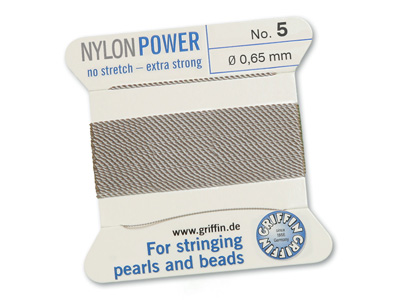 Perlseide, Knüpfseide aus Nylon Grau
