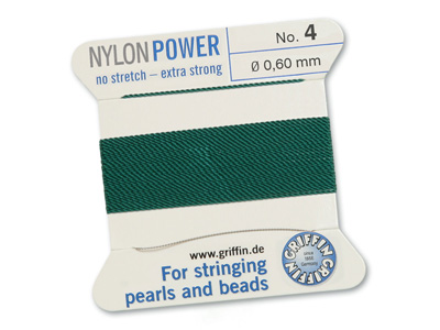 Perlseide, Knüpfseide aus Nylon Grün