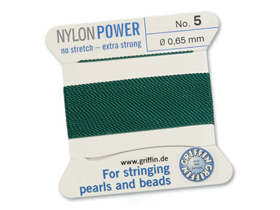 Perlseide, Knüpfseide aus Nylon Grün