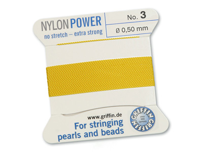 Perlseide, Knüpfseide aus Nylon Hellgelb