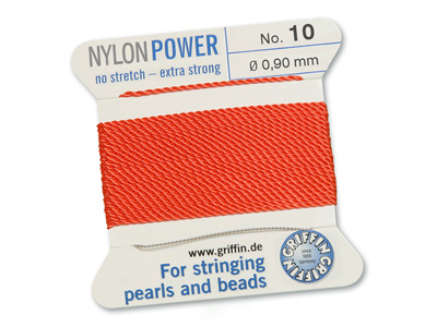 Perlseide, Knüpfseide aus Nylon Korallrot