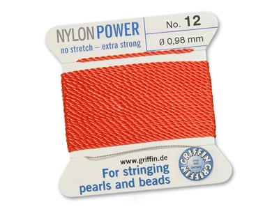 Perlseide, Knpfseide aus Nylon Korallrot