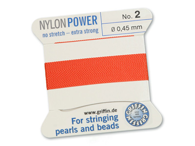 Perlseide, Knüpfseide aus Nylon Korallrot
