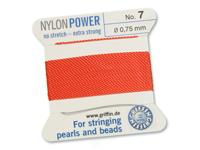 Perlseide, Knüpfseide aus Nylon Korallrot