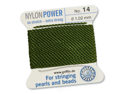 Perlseide, Knüpfseide aus Nylon Olive