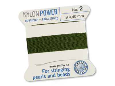 Perlseide, Knüpfseide aus Nylon Olive