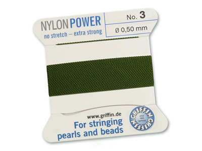 Perlseide, Knüpfseide aus Nylon Olive
