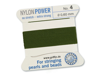 Perlseide, Knpfseide aus Nylon Olive