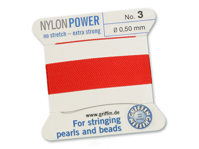 Perlseide, Knüpfseide aus Nylon Rot