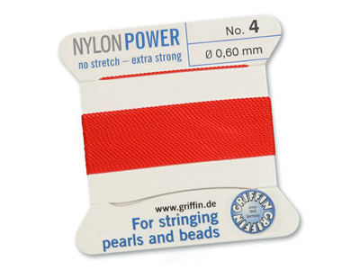 Perlseide, Knüpfseide aus Nylon Rot