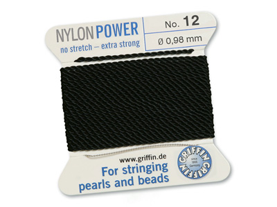 Perlseide, Knüpfseide aus Nylon Schwarz