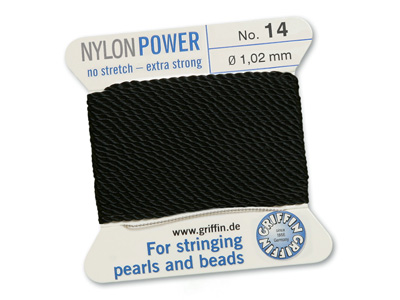 Perlseide, Knüpfseide aus Nylon Schwarz