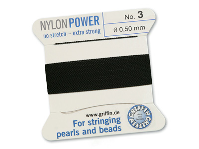 Perlseide, Knüpfseide aus Nylon Schwarz