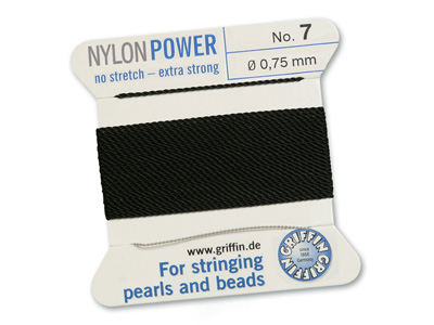 Perlseide, Knüpfseide aus Nylon Schwarz