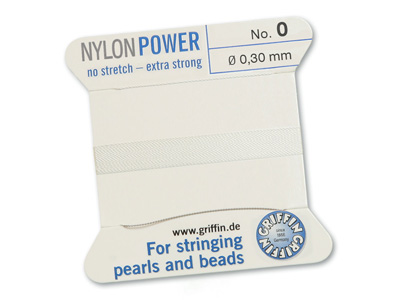 weiße Perlseide, Knüpfseide aus Nylon