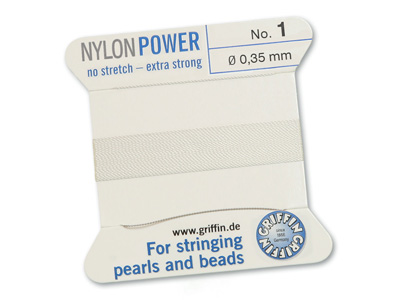 weiße Perlseide, Knüpfseide aus Nylon