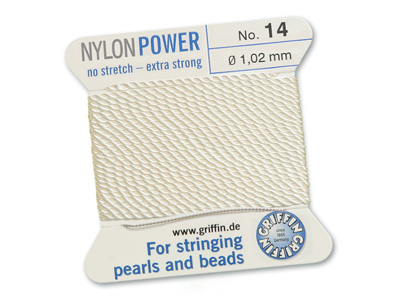weiße Perlseide, Knüpfseide aus Nylon