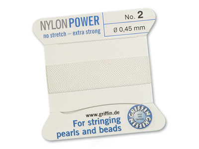 weiße Perlseide, Knüpfseide aus Nylon