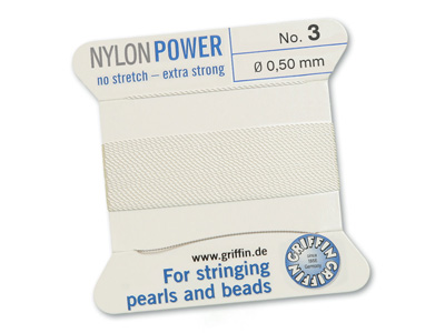 weiße Perlseide, Knüpfseide aus Nylon