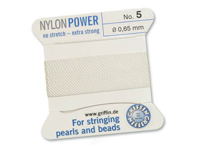 weiße Perlseide, Knüpfseide aus Nylon