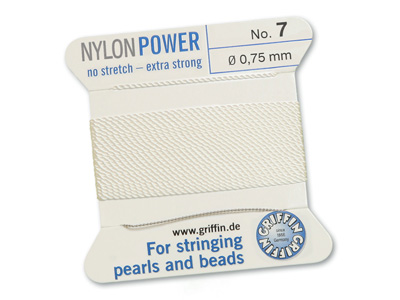 weiße Perlseide, Knüpfseide aus Nylon