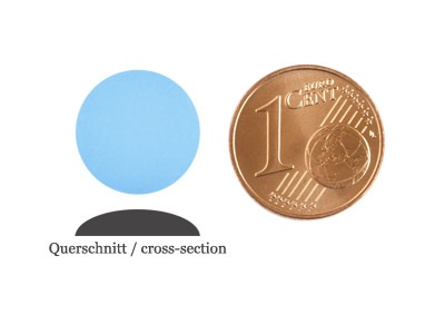matte runde Cabochones 12mm, Aquamarine, Bild 2 mit Größenvergleich