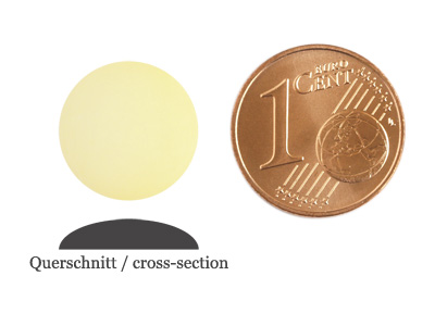 matte runde Cabochones 12mm, Golden-Shadow, Bild 2 mit Größenvergleich