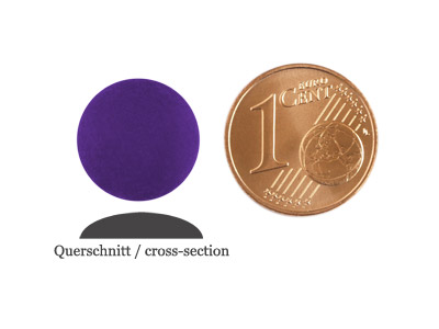 matte runde Cabochones 12mm, Purple, Bild 2 mit Größenvergleich
