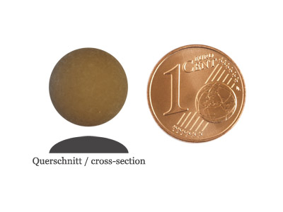 matte runde Cabochones 12mm, Smoky-Quarz, Bild 2 mit Größenvergleich